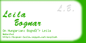 leila bognar business card